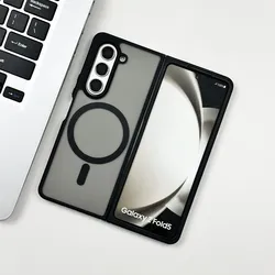 For Samsung Galaxy Z Fold 6 5 4  Magsafe Case Translucent Folding Shockproof Wireless Charging Magnetic Hard Shockproof Cover