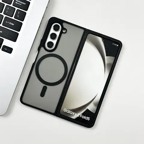 삼성 갤럭시 Z 폴드 6 5 4 Magsafe 케이스 반투명 접이식 충격 방지 무선 충전 마그네틱 하드 충격 방지 커버