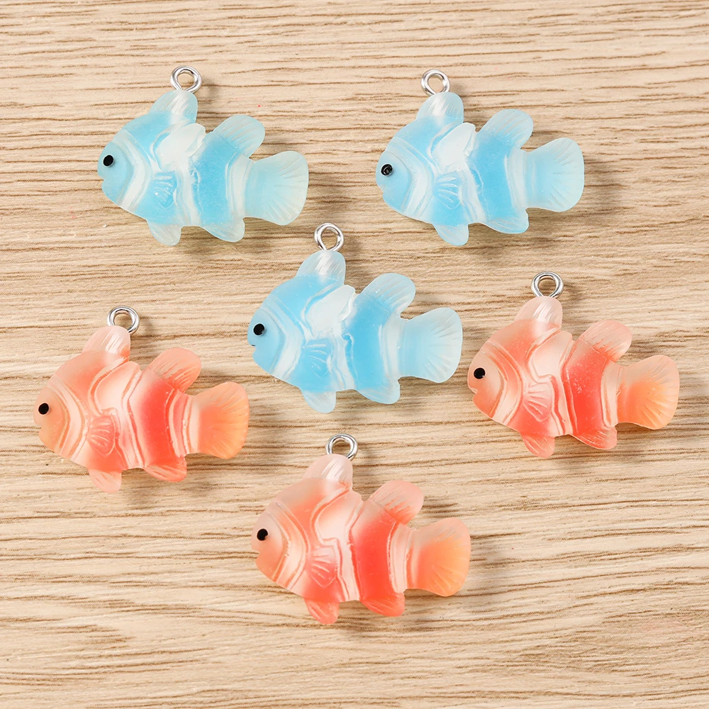 Tusember 20 Stück/Los Niedliche Kawaii Harz-Fisch-Anhänger Clownfisch-Anhänger für Schmuckherstellung Ohrringe Halsketten Zubehör – Detail 2