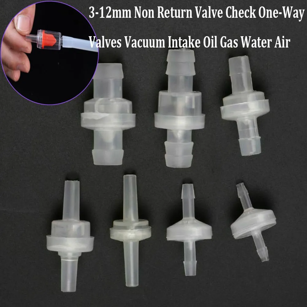 Plastic One-Way Non-Return Fluids Check Valve For Fuel Gas Liquid =Diameter 3-12mm =WhiteCheck Valve Power Tools
