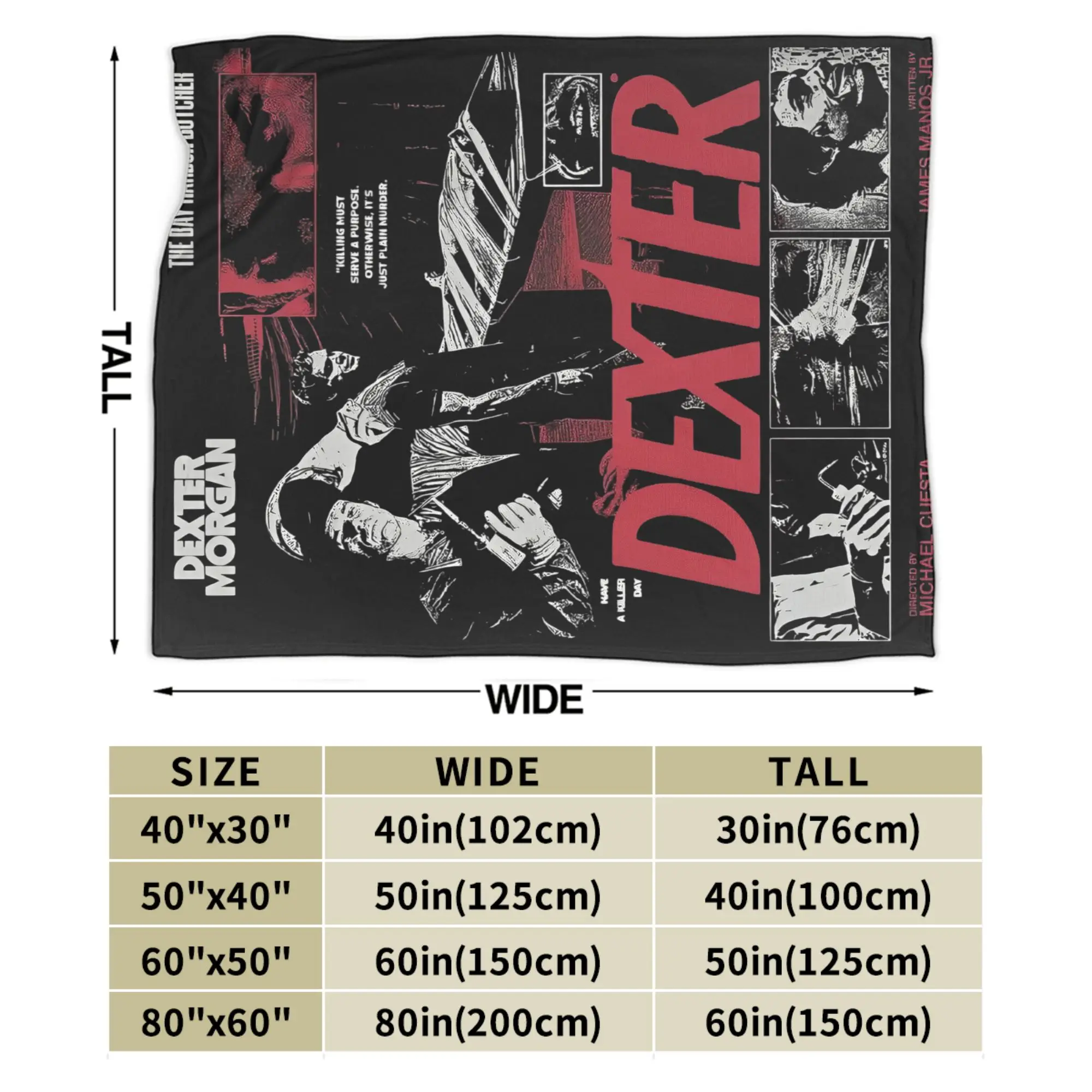 ديكستر مورغان غطاء بطانية فيلم رعب الصوف رمي بطانية المنزل الأريكة المحمولة لينة الدافئة المفارش ،