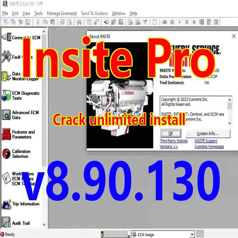 

Cummins Insite 8.9.130 PRO with Keygen Engine Diagnostic Software Fault Code Engine Diagnostic Test Adjustment Edit RemoveECM