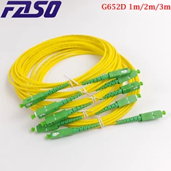 100Pcs OEM SC/APC Fiber Optic Patch Cord 1/2/3Meter SM G652D SX Core 3.0mm With Yellow LSZH Jacket For Telecom