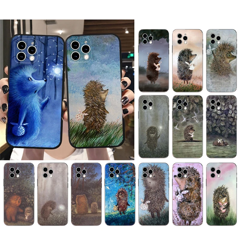 Phone Case For iphone 16 15 14 Pro Max 16 15 14 13 12 Pro 15Plus 11 SE Hedgehog in the Mist Case Funda