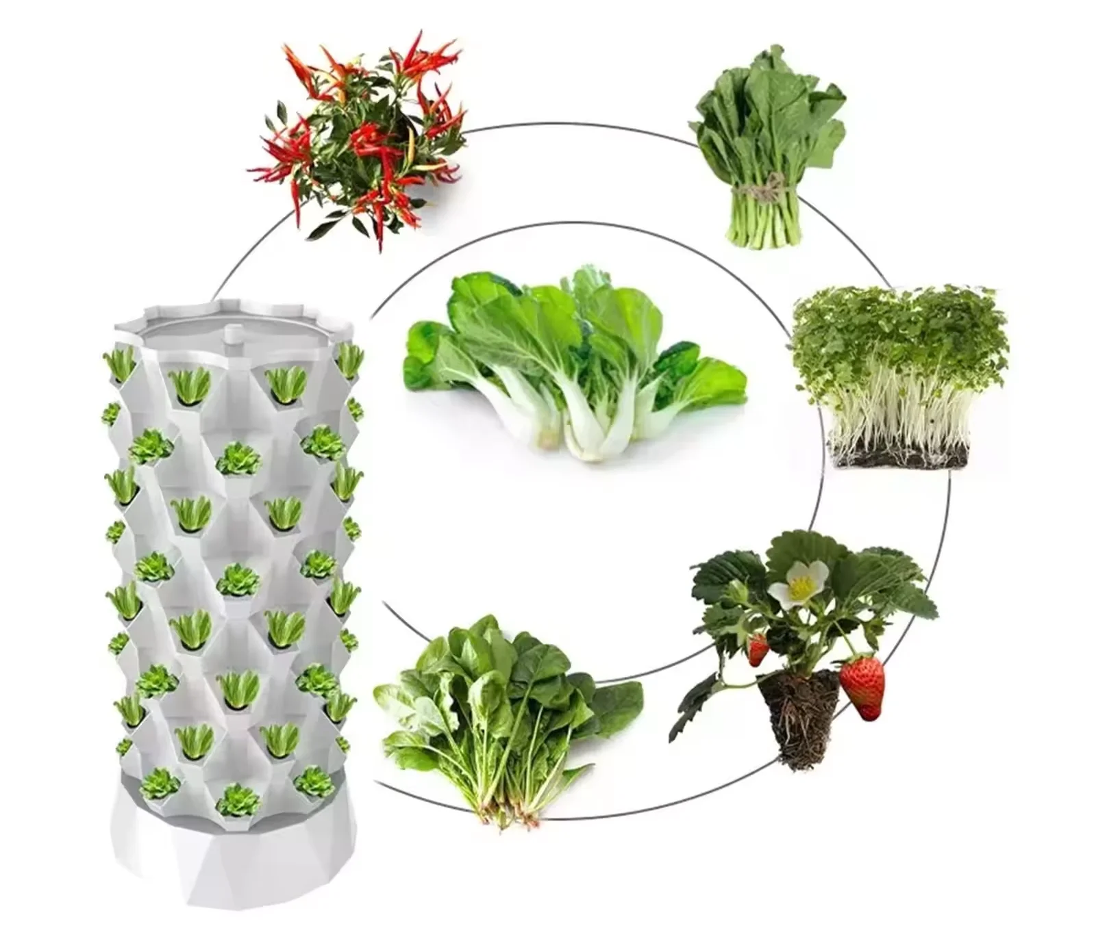 

2025Commercial Garden Vertical Farming Hydroponics Equipment Grow Tower With Irrigation System