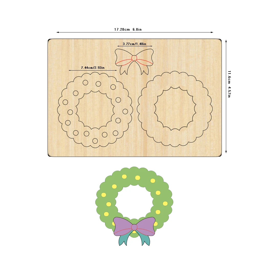 

Butterfly wreath wooden cutting mold, a DIY craft tool used for holiday decoration/badges/pendants