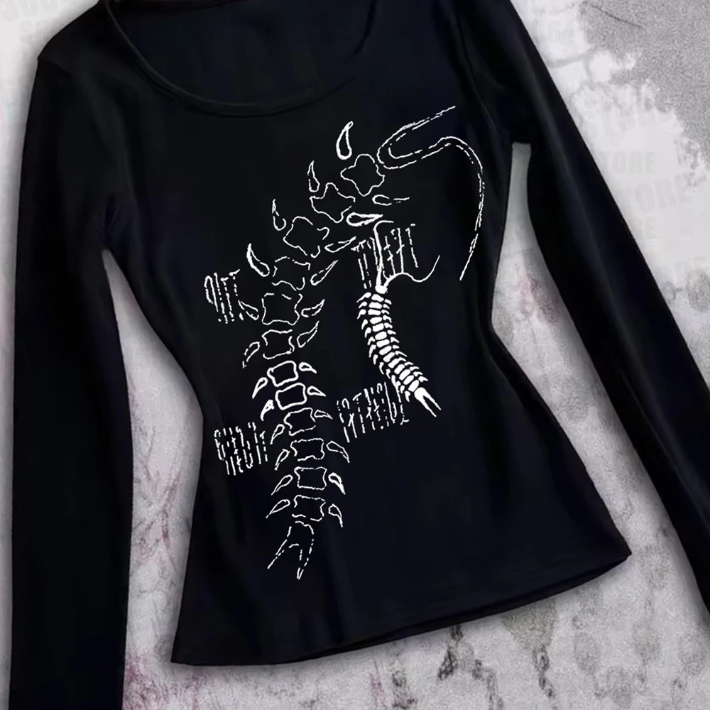 Y2k aesthetic pattern retro basic T-shirt women's clothing retro pattern top short sleeved casual women's T-shirt millennium sty