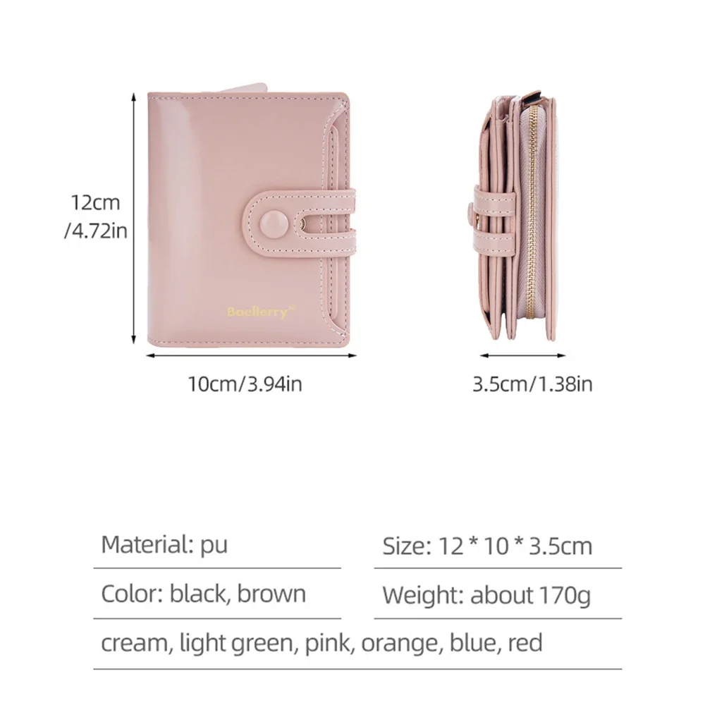 المرأة عالية الجودة الفاخرة محفظة قصيرة موضة معرف حامل بولي Leather الجلود عملة سستة محفظة للسيدات متعددة بطاقة حقيبة المال حقائب اليد