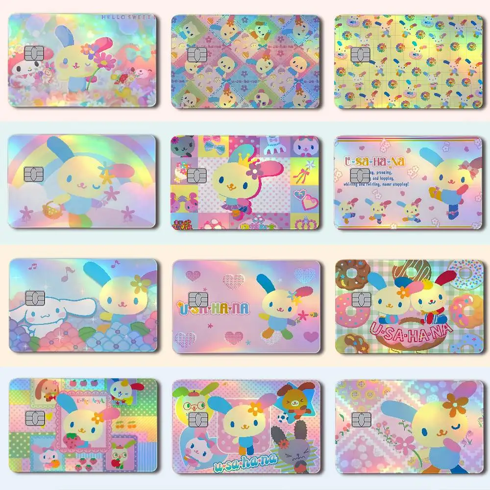 U-USAHANA Laser Holographic Card Skin Sticker For Credit Debit Cards - 4pcs/Set Waterproof Scratch-Resistant Protector