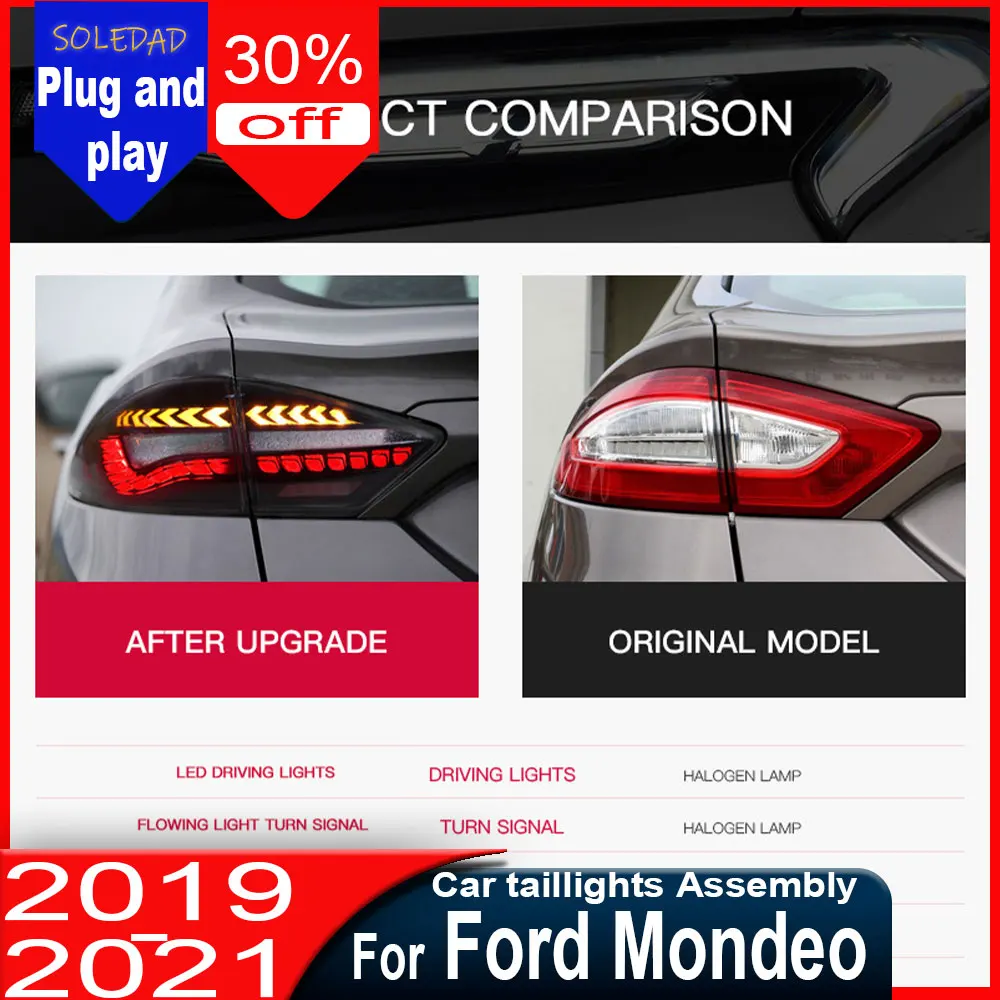 

Светодиодные задние фонари для Ford Mondeo/Fusion 2019-2021: стоп-сигналы, указатели поворота, противотуманные фары, автоаксессуары