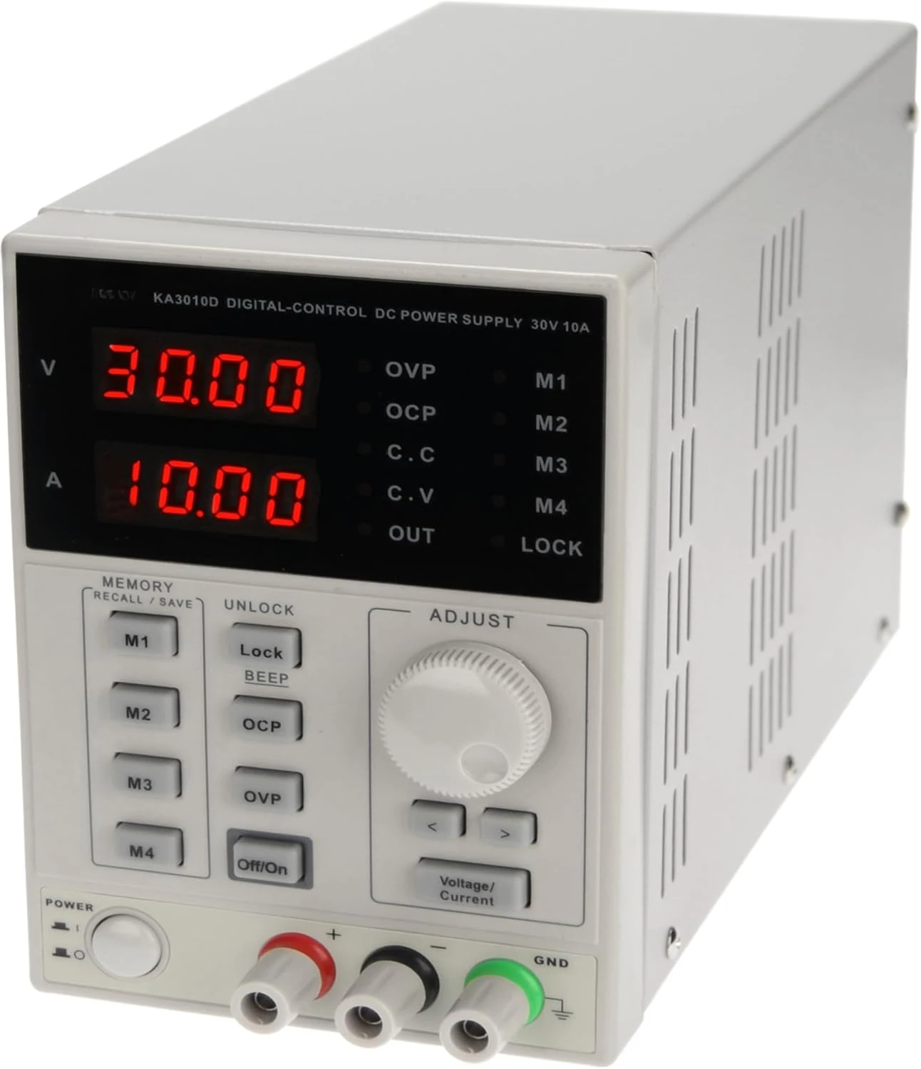 KA3010D Linear Regulated Bench Power Supply Adjustable DC 30V 10A / 300W for Lab Testing - Low Noise, Digital