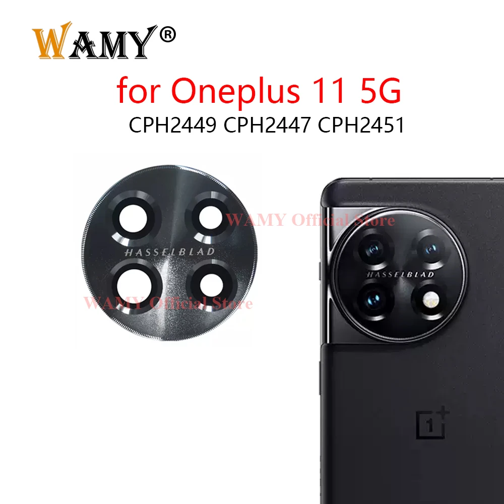 WAMY Rear Back Camera Glass Lens with Cover Frame for OnePlus 11 5G CPH2449 CPH2447 CPH2451 Replacement With Sticker