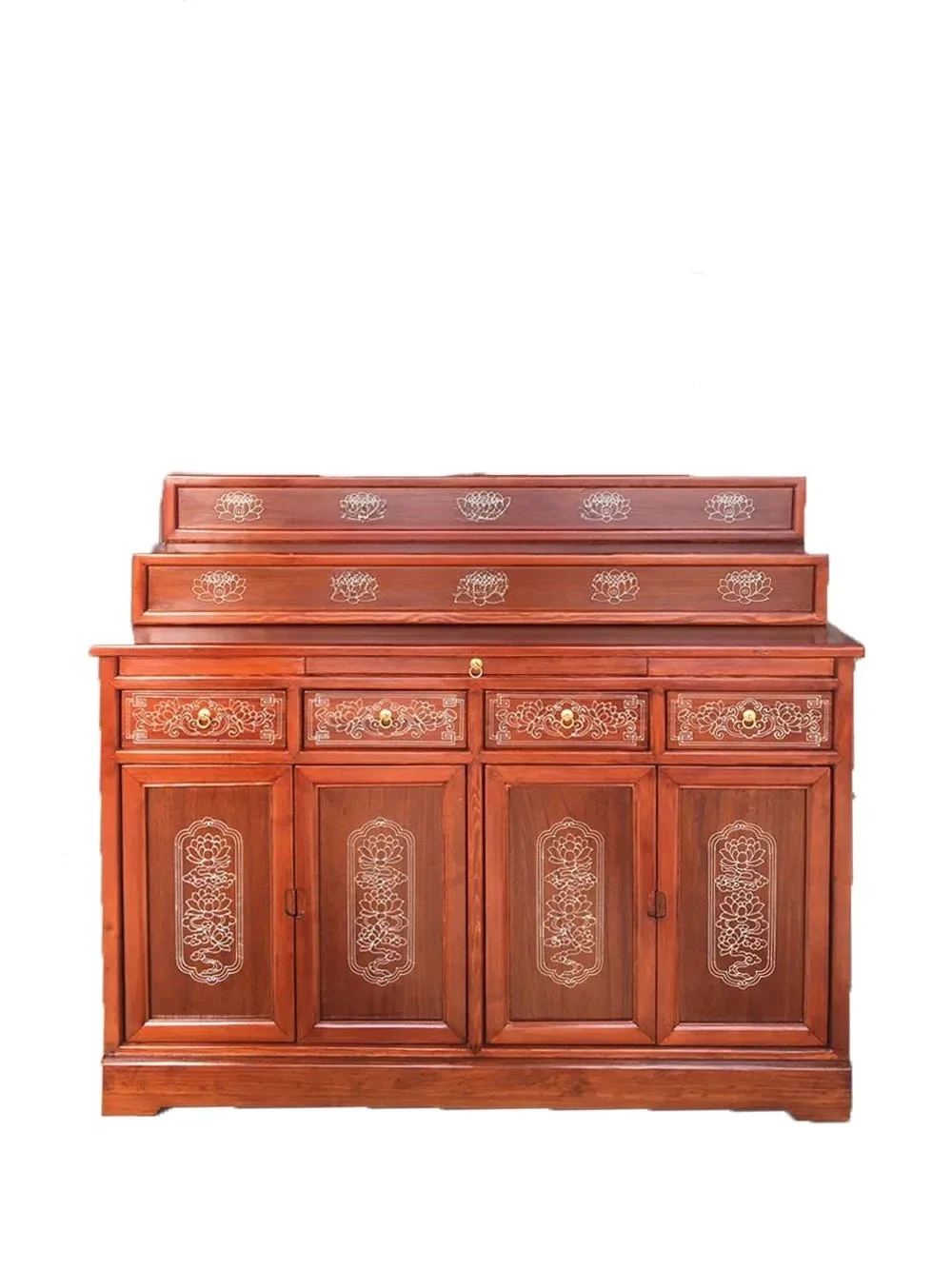 

Shrine Household Solid Wood Shrine Buddha Cabinet Hand Painted Gold Buddha Table Offering Table