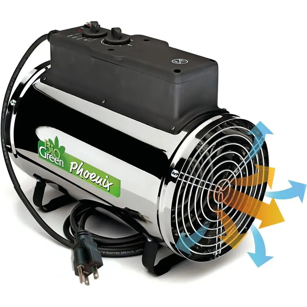 

PHX 2.8/US Phoenix Greenhouse Heater – 220-240V - 9553 BTtainlSteel – Electric Heating and Cooling System or Greenhouse, Shed, G
