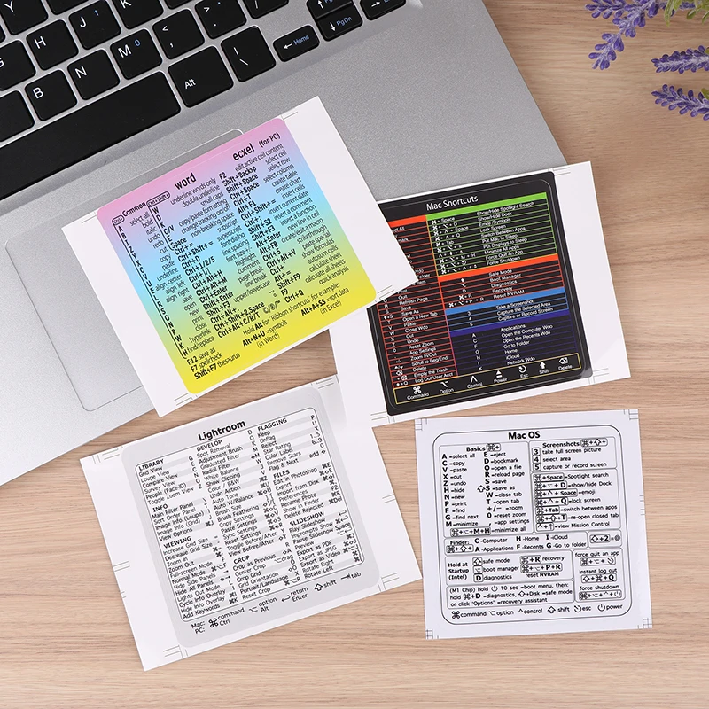 2pcs tastiera di riferimento per Computer tasti di scelta rapida Sticker Soft PC decalcomania della tastiera autoadesiva per Laptop Windows