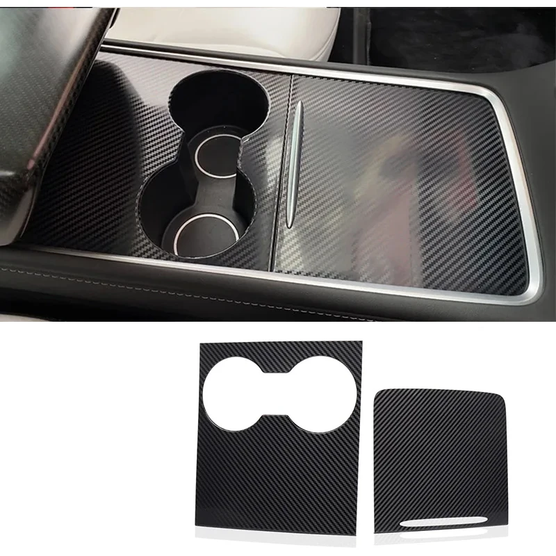 Kit avvolgente per Console centrale adesivo decorativo in PVC rigido/pellicola vinilica per Tesla Model 3/Y 2021 2022 Cover per lifting facciale con