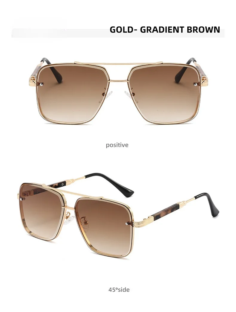 Quadratische Sonnenbrille für Männer 2024, Vintage-Mode, Brille, Luxus-Retro-Sonnenbrille, Damen, trendige Urlaubs-Sonnenbrille, Gafas De Sol Hombre – Detail 15