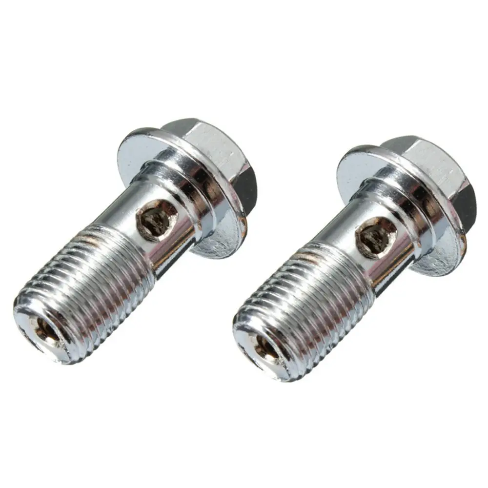 

2x Motorcycle Stainless Brake Banjo Bolt M10 x 1.0mm Caliper Master Cylinder