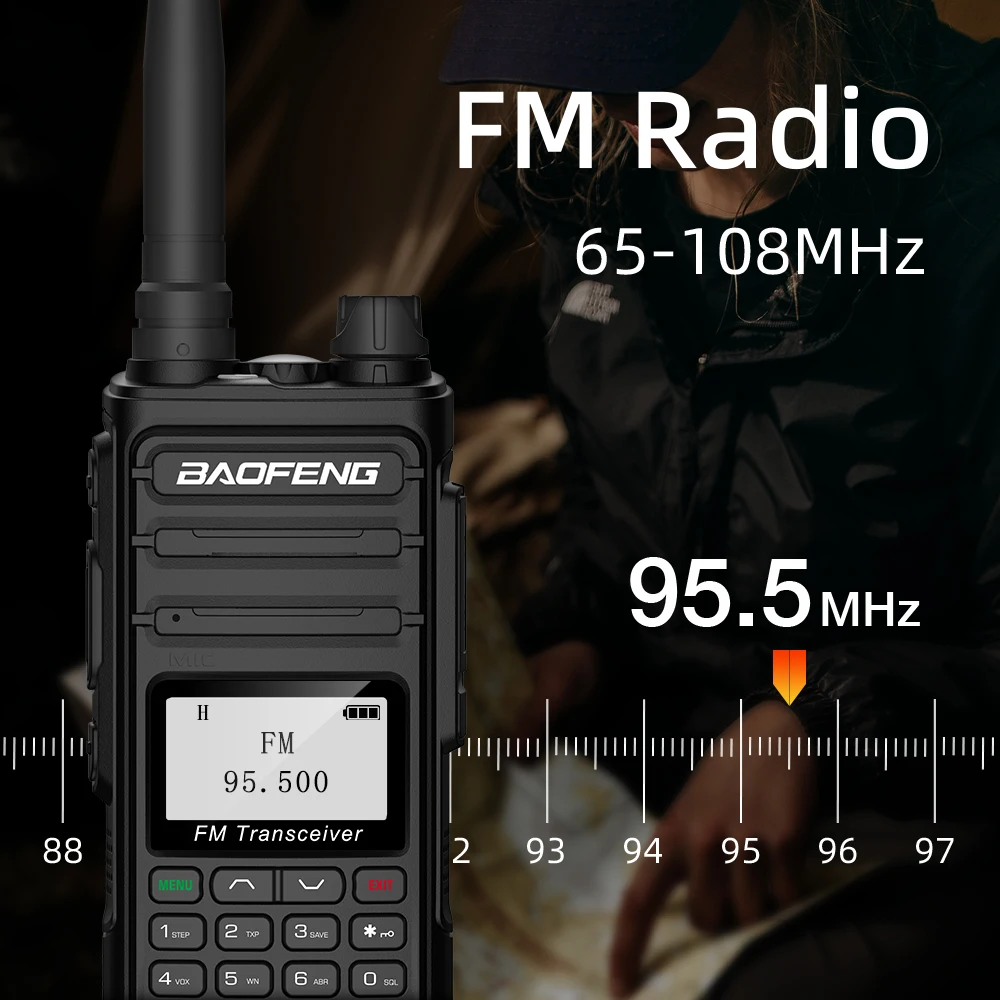 BAOFENG Walkie Talkie UVK5, penerima HF dua arah, Radio FM jarak jauh profesional luar ruangan, BF-K5 +