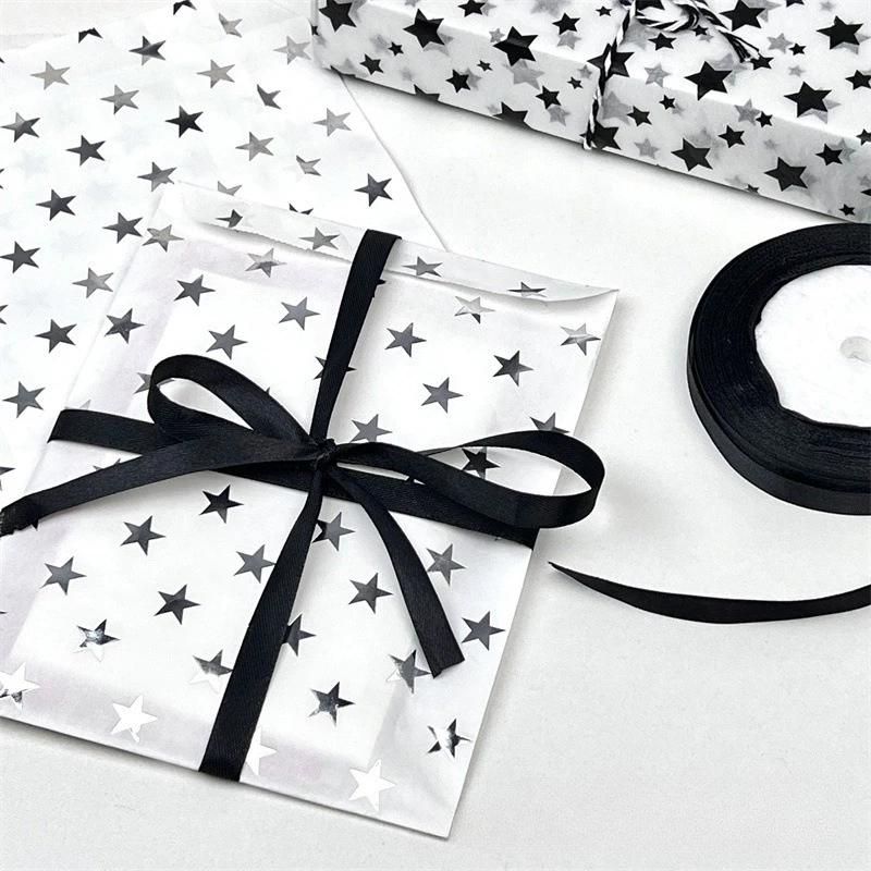 10pc Simple Silver High-End Star Hot Stamping Paper Bag Gift Packaging Bag Card Out Kraft Paper Packaging Envelope Courier Pouch