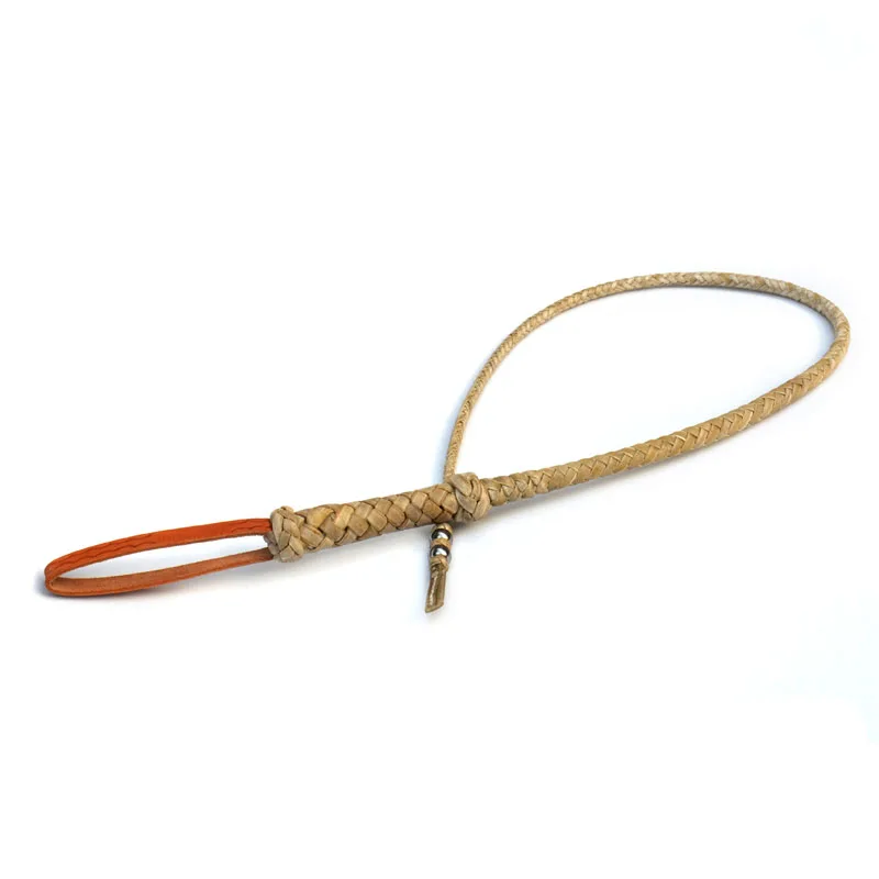 

Chinese Retro Handmade Portable Self-defense Ox Tendon Whip Ultra-fine Cowhide Horse Whip Fitness Whip Martial Arts Tools