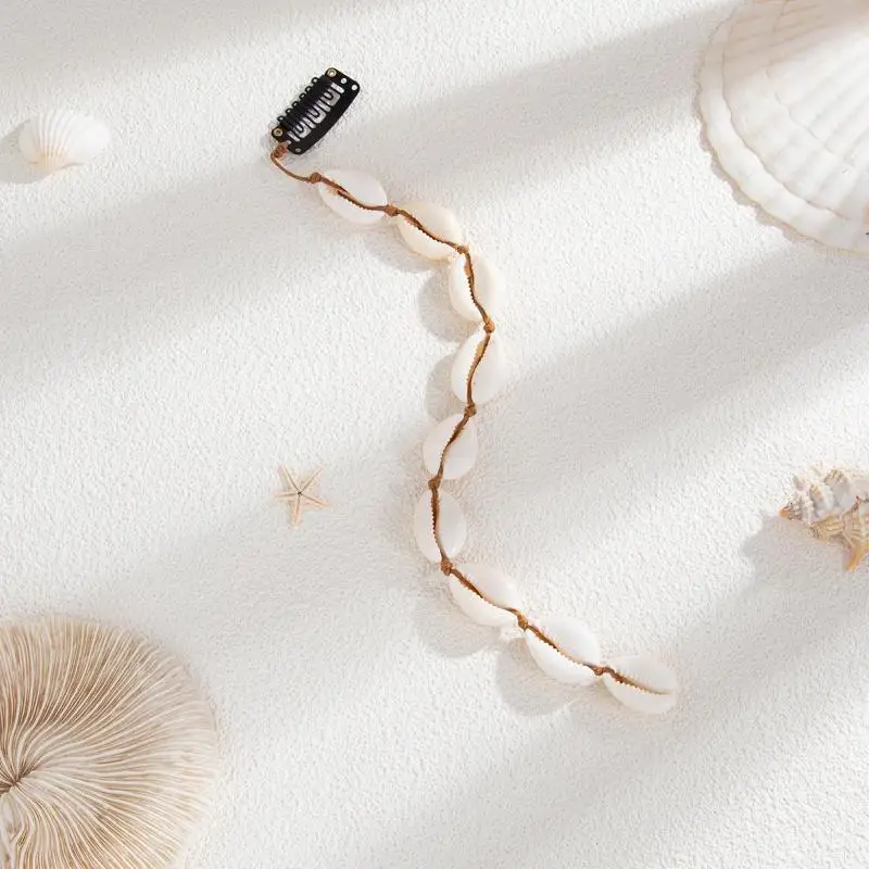 Festival-Haarverlängerungen mit Muschelperlensträngen, wasserfester Beschichtung, Boho-Meerjungfrauen-Stil, Dreadlock-Schmuck für Zöpfe – Detail 6