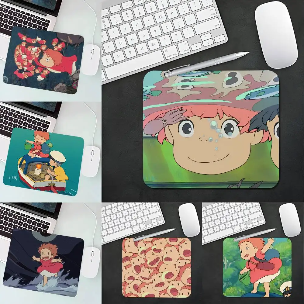 Cartoon P-PonyoS Mousepad Small LockEdge Mouse Pad For Gamers Computer Desk Pad Rectangular Anti-slip Rubber