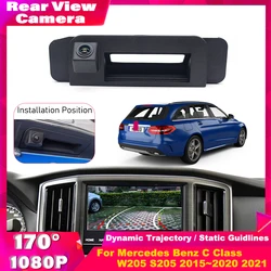 Reversing Camera For Mercedes Benz C Class W205 S205 2015~2021 Car Trunk Handle Rear View Reversing 170 Degree Parking Camera