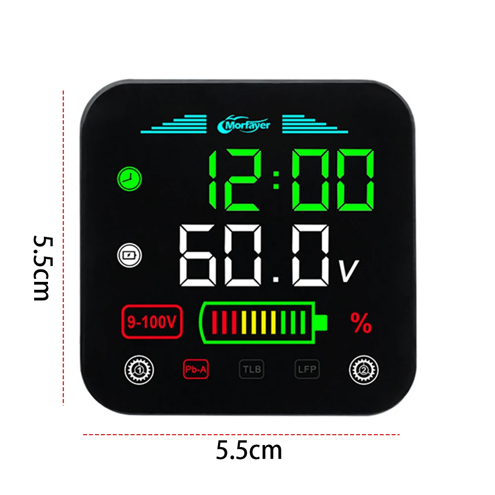 9-100V Battery Capacity Indicator LCD Display Voltage Gauge Battery Meter Time Power Indicator Fit for Lithium Li-ion Acid Lead