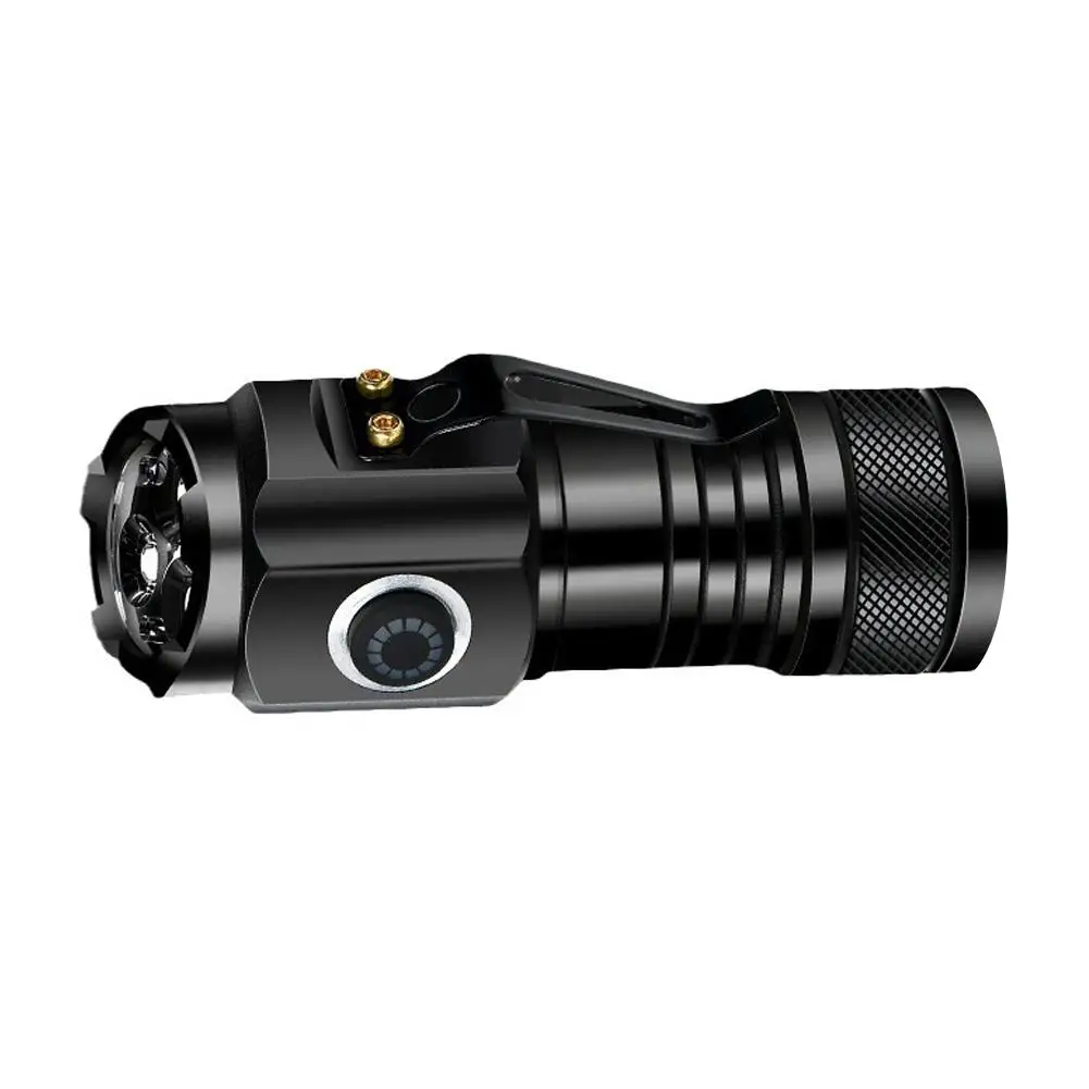 Linterna de cañón de acero pequeña de tres ojos, recargable, control remoto en casa, súper portátil, brillante, Q0p7