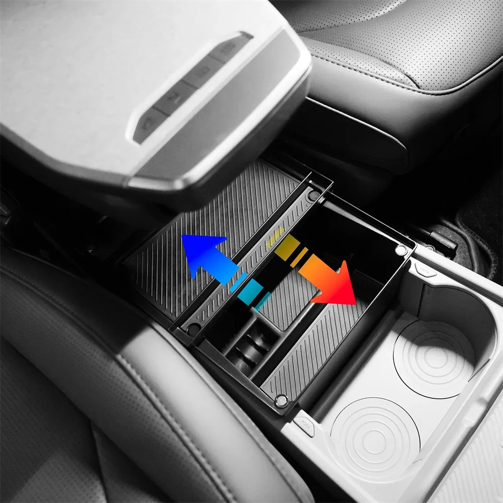 Caixa Organizadora de Armazenamento para Apoio de Braço de Carro em ABS, Bandeja Organizadora Central para Moedas, Adequada para Kia EV3 2024-2025, Caixa de Armazenamento e Organização para Console Central