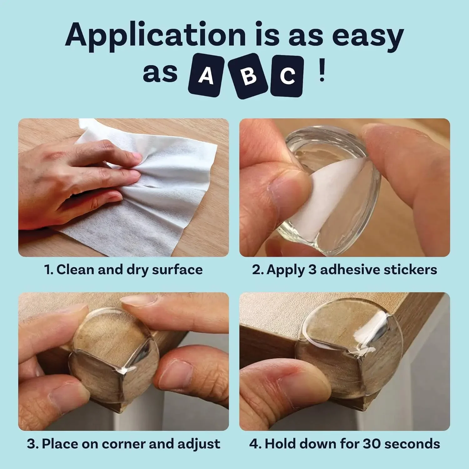 Protectors Guards, Furniture Corner Guard & Edge Safety Bumpers - Baby Proof Bumper Cushion - Clear & Transparent (12 Pack)