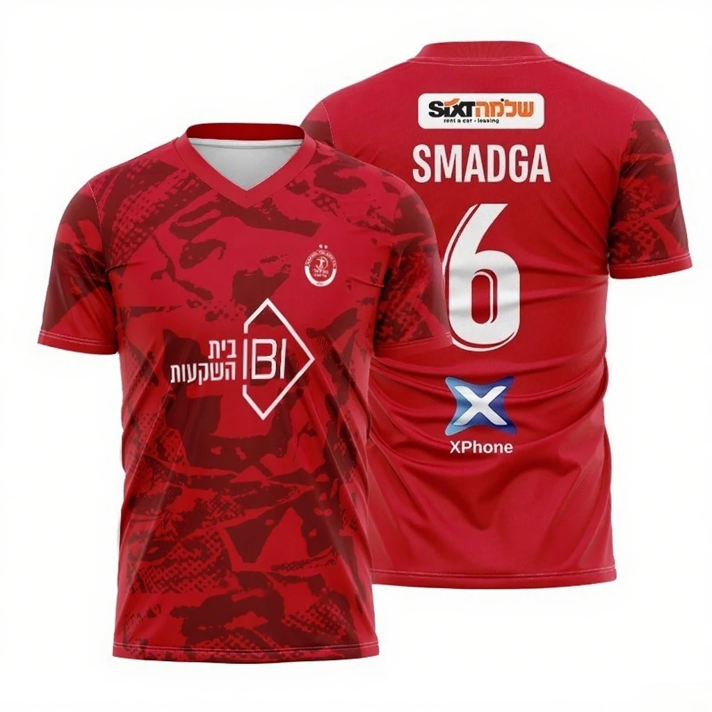 تي شيرت رجالي صيفي جديد لعام 2026 من Hapoel Tel Aviv لكرة القدم تي شيرت رياضي سريع الجفاف بأكمام قصيرة لكل من الرجال والنساء #5