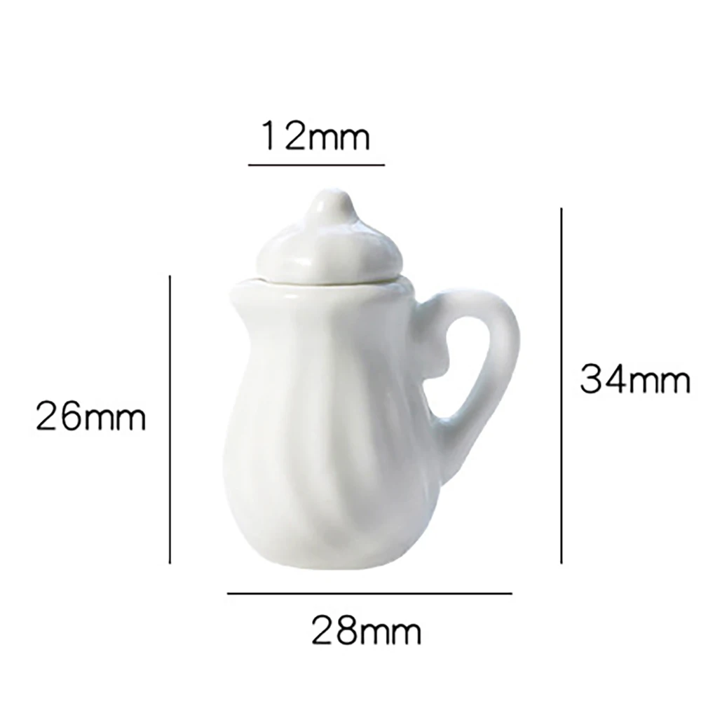 1Pcs 1/12 Dollhouse Accessories Miniatures Ceramic Teapot Mini Kettle Model Toy for Doll House Decoration OB11 bjd