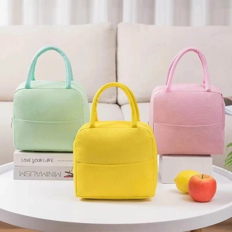 

Students Thickened Oxford Cloth Lunch Bag Cartoon Portable Handheld Food Preservation Insulation Large Capacity Bento Box Bag