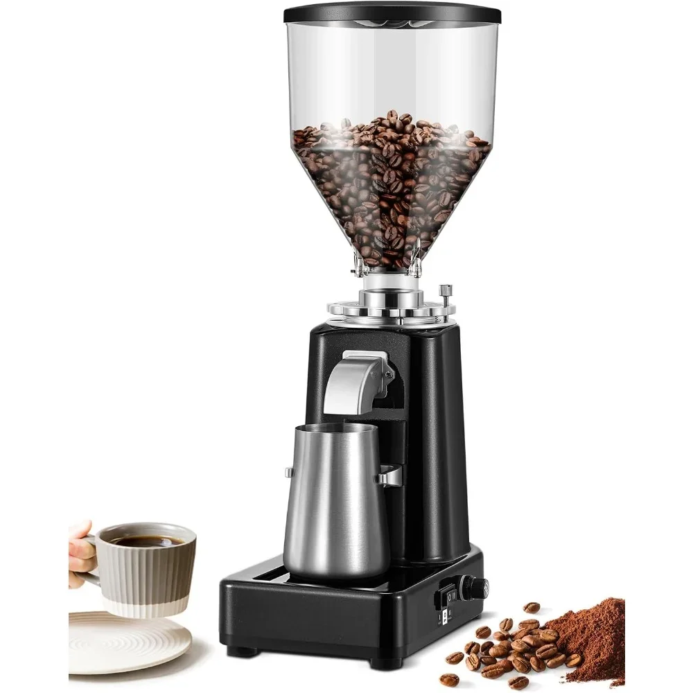 Coffee Bean Grinder, Electric Adjustable Flat Burr Mill, 19 Precise Grind Setting Automatic Point-action, Coffee Bean Grinder