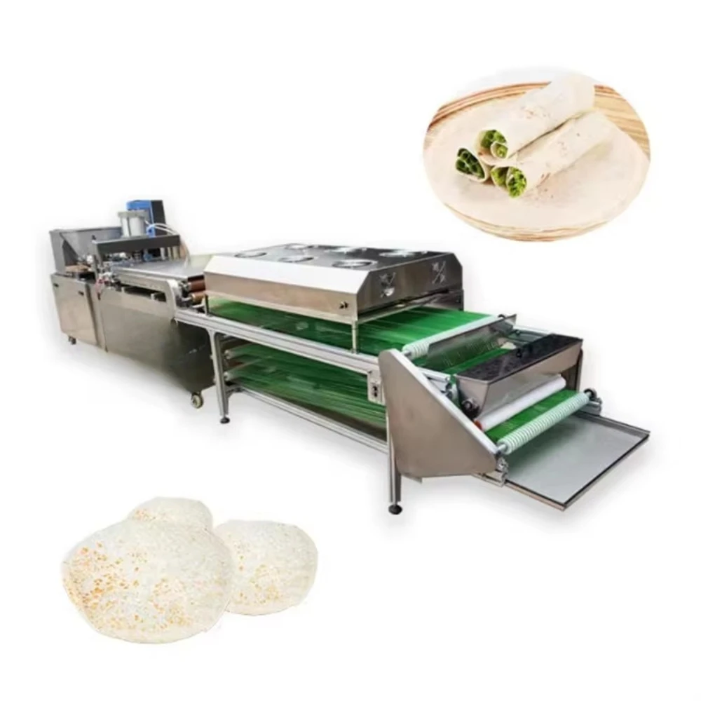 Mini Automatic Grain Product Making Machine Injera Pita Bread Chapati Spring Roll Tortilla Press for Crepe Pancake Roti Maker