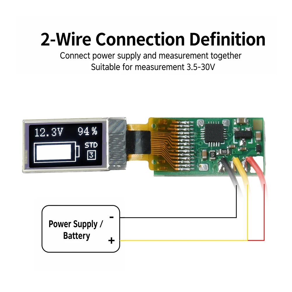DC 0-30V Ultra-Dünnes Digitales Voltmeter & Batteriemessgerät 0,5-Zoll-OLED-Display Spannungstester 1-6S Einstellbarer Batterie-Ladestandsprüfer – Detail 21