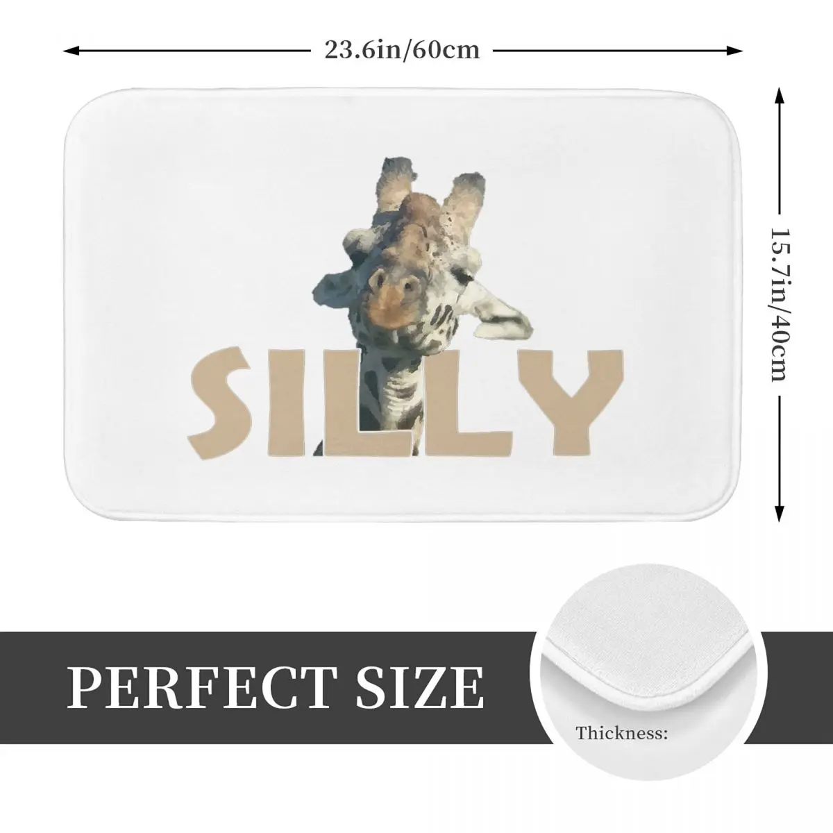 Silly Giraffe Anti-slip Doormat Floor Mat Absorbent Mat Carpet Rug for Kitchen Entrance Home Bathroom Footpad Mats