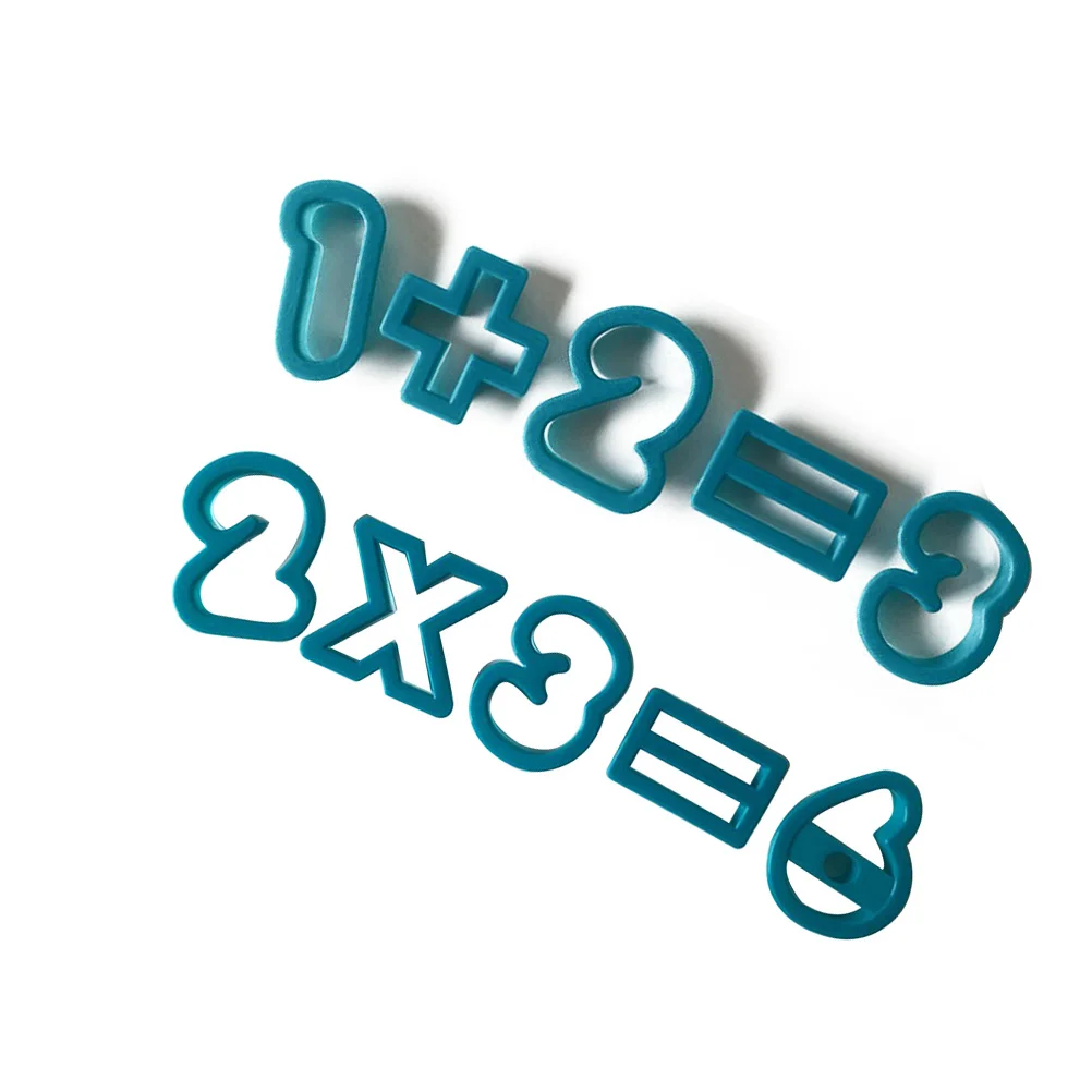 16 pezzi numero simboli matematici biscotti stampo in plastica formine per fondente strumenti di cottura fai da te decorazione della torta stampi artigianali per zucchero