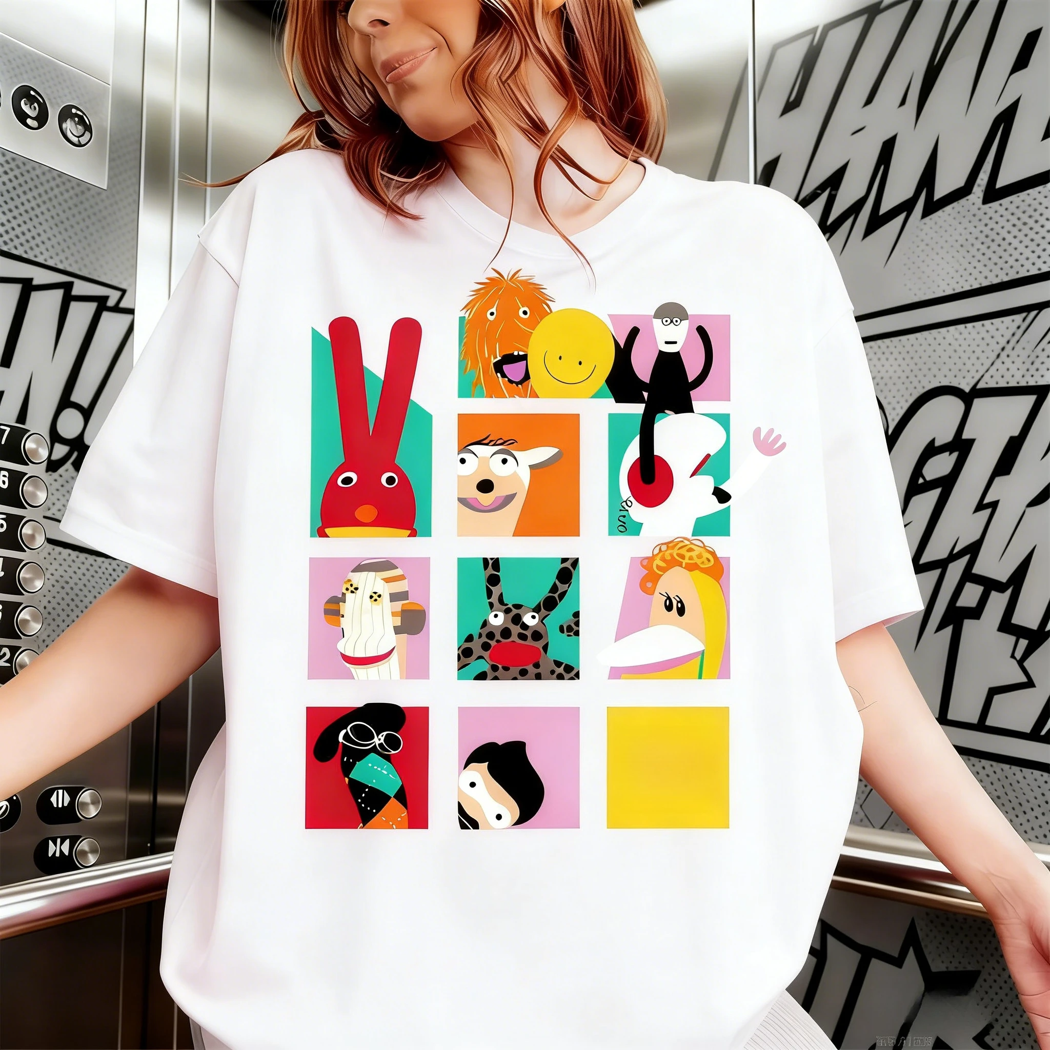 

31 M Chilean Satirical News Show Cartoon Puppet Printed Heavyweight Cotton T-Shirt Unisex Crew Neck Cotton Tee Oversize