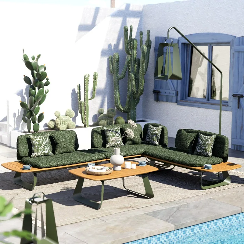 Sofa villa courtyard aluminum alloy furniture hotel bed and breakfast outdoor