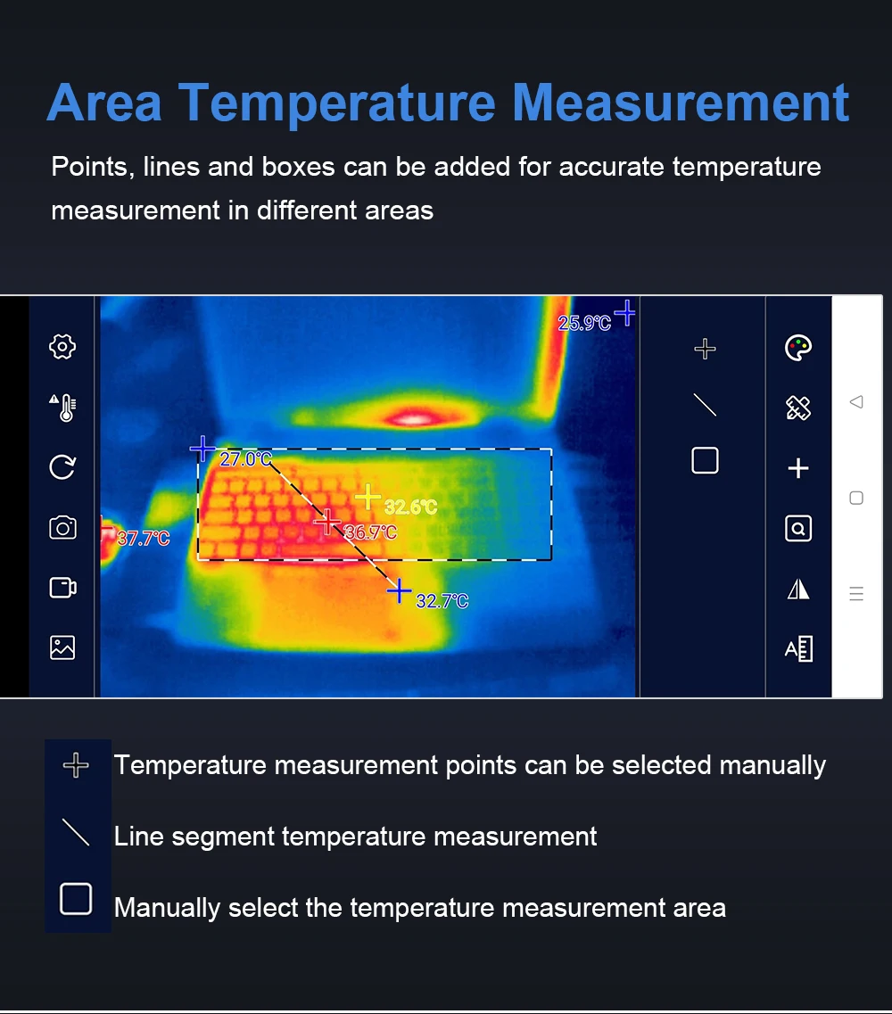 Kamera termowizyjna TOOLTOP T7 256*192 pikseli typu C Android Kamera termowizyjna na podczerwień -15 ° C~600 ° C do testów budowlanych elektrycznych