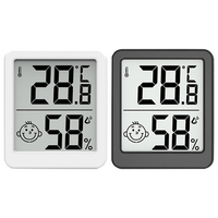 2PCS LCD Digital Thermometer Hygrometer Indoor Room Electronic Temperature Humidity Meter Sensor White&Black