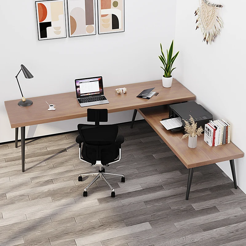 Solid Wood Corner Computer Desk With Side Cabinet Log Single Desk Combination Bedroom Corner Study Writing Desk