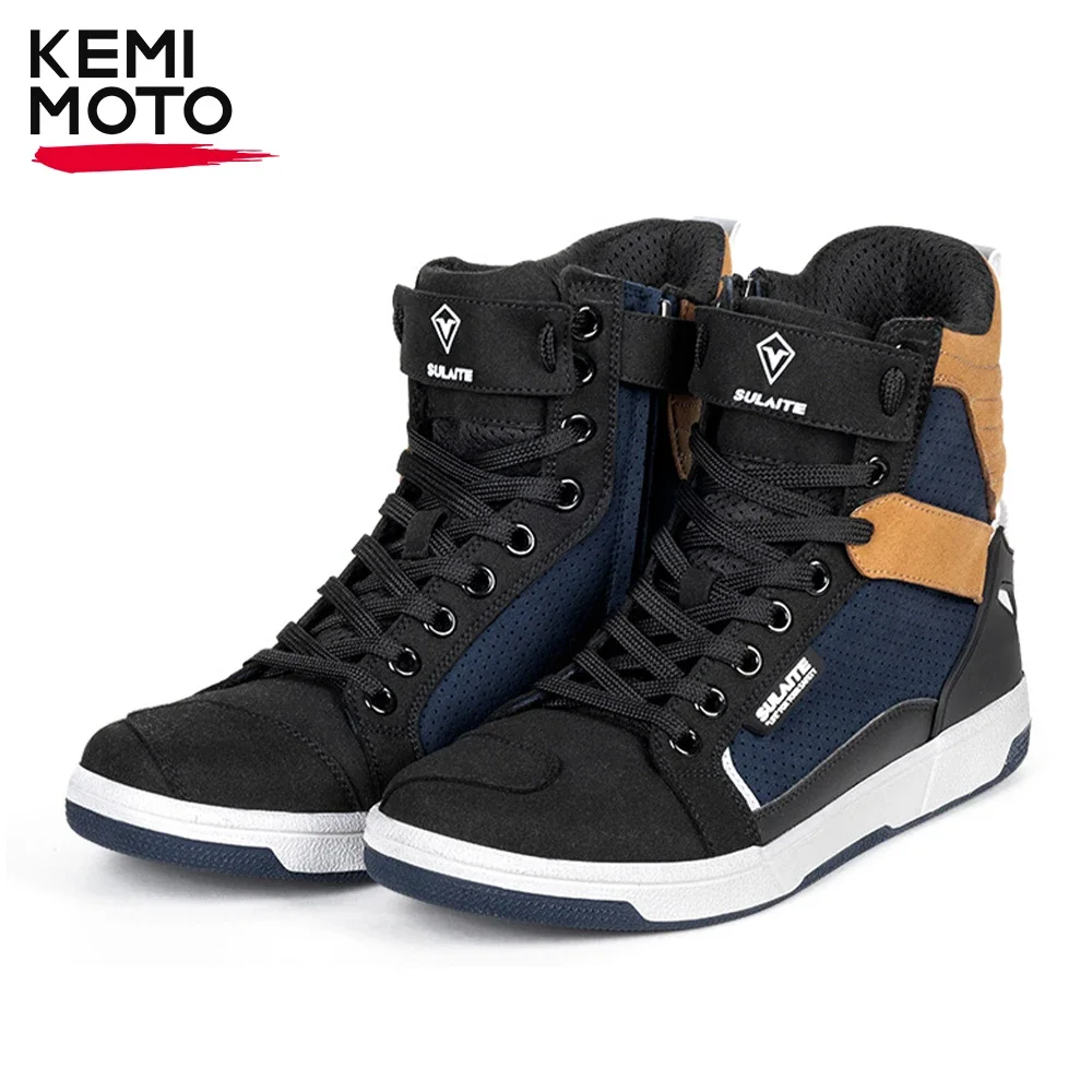 Riding Boots Men Casual Daily Shoes Motorcycle Breathable Moto Sneakers Locomotive Anti-slip Motorbike Anti-fall Comfortable