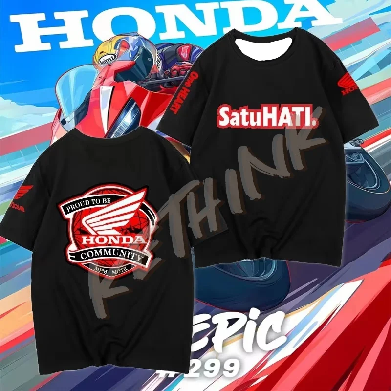

Honda Motorcycle Acura Men's and Women's T-shirts Summer Outdoor Cycling Suits Off-road Racing Trend Brand Short Sleeves