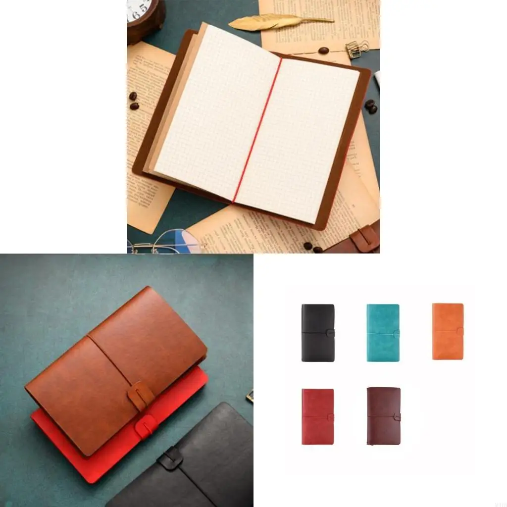 M5TB Retro Travel Journal Poratable Notepad Vintage Travel Notebook Pu Leathre Notepads สำหรับนักธุรกิจชายผู้หญิง