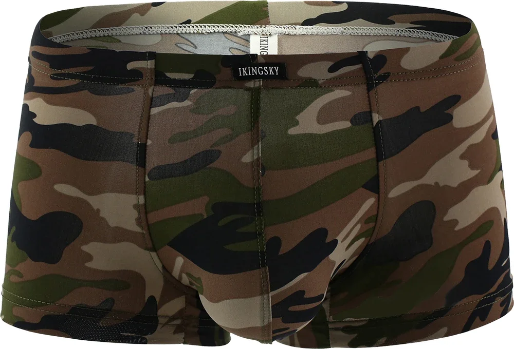 

Мужские трусы-боксеры с камуфляжным принтом, сексуальные, с U-образным выпуклым карманом, удобные, эластичные, с эффектом подтяжки бедер, спортивные