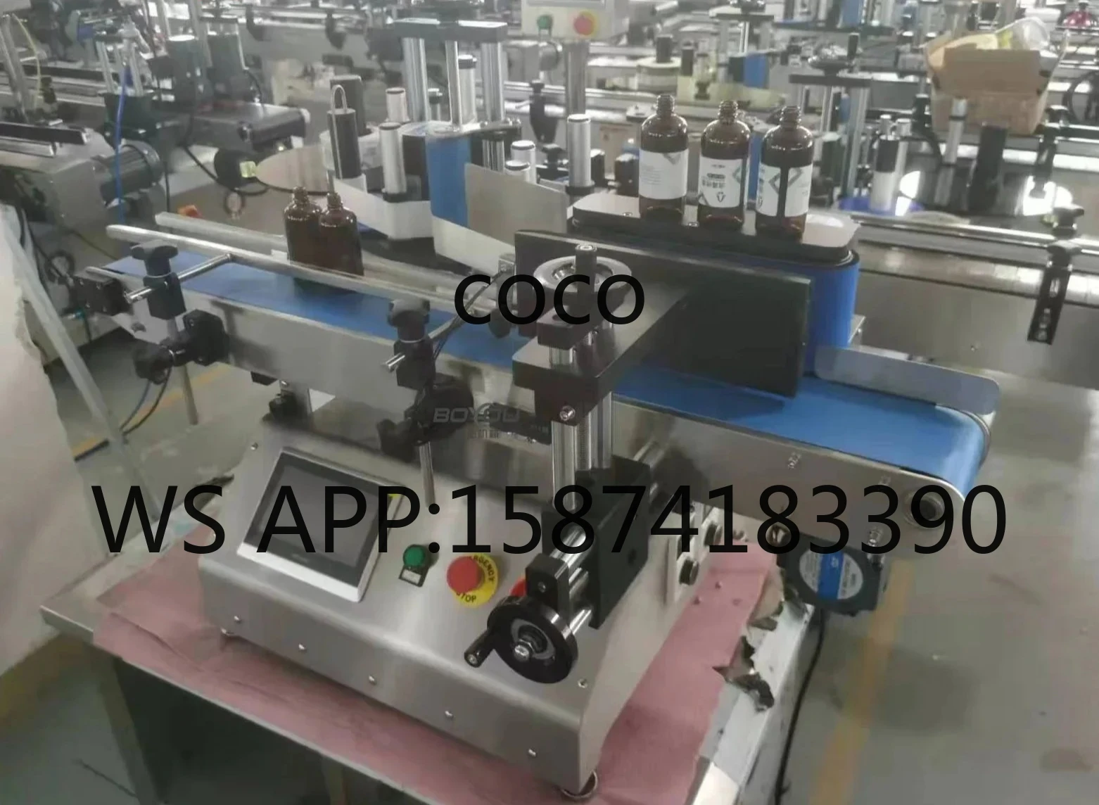 Small Desktop Automatic Sticker Labeling Machine for Round Bottles with Date Code Printer